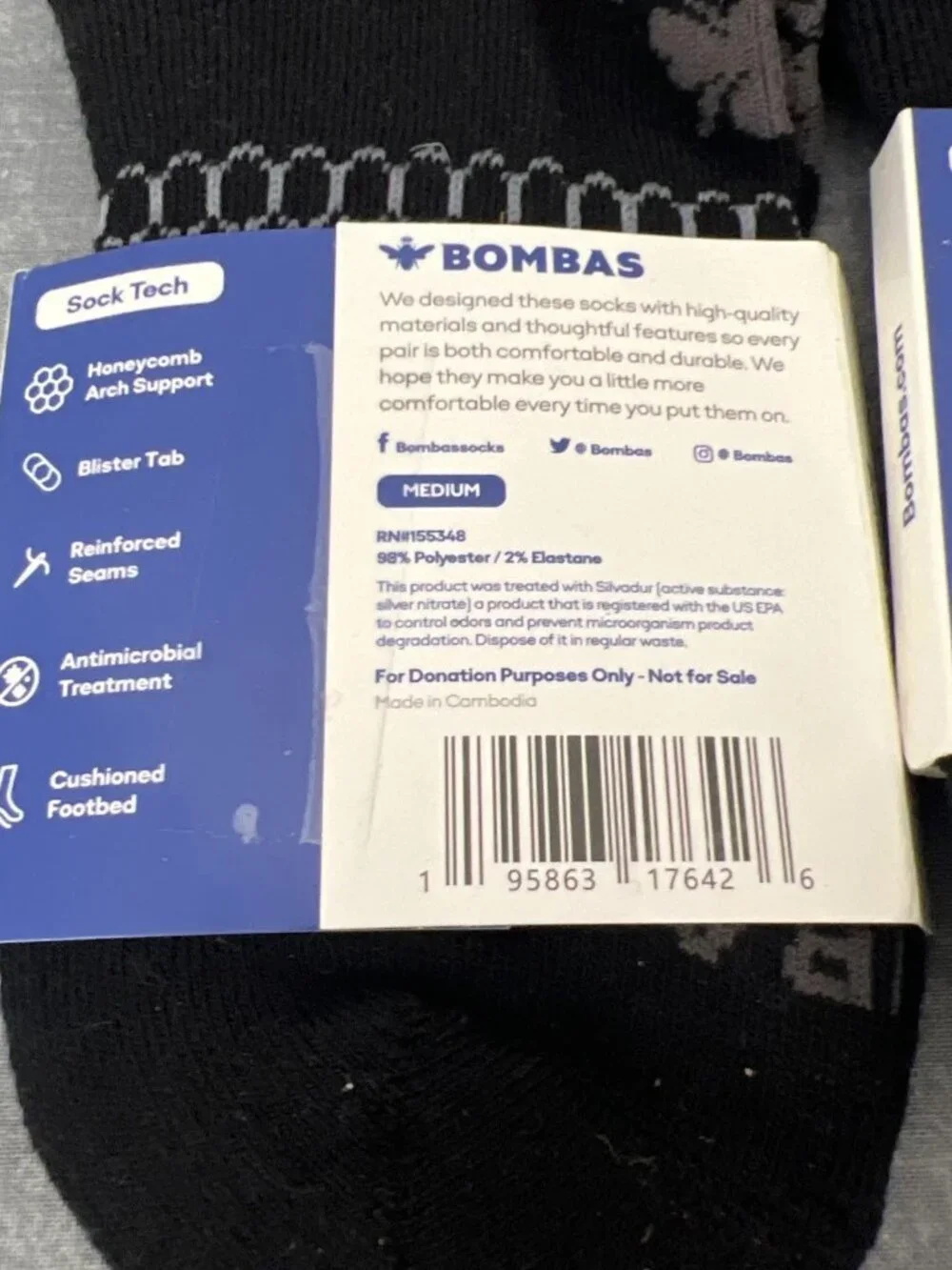 Bombas No-show Tab Ankle Socks Women's Size Medium (4) Pairs NWT